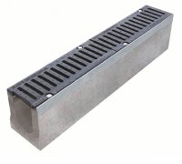 Лоток MAXI бетонный DN110 с решеткой чугунной (щелевой)