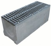 Лоток MAXI бетонный DN300  с решеткой чугунной (щелевой)
